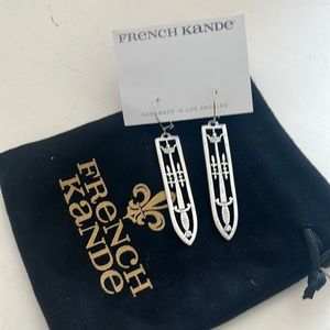 French Kande Silver Clad Earrings with Austrian Crystal